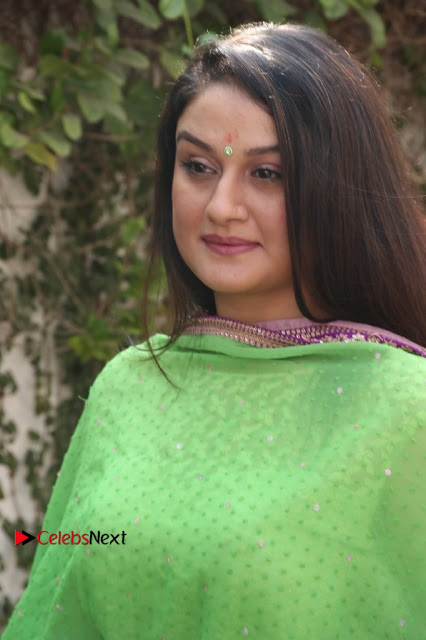 Actress Sonia Agarwal Stills in Green Anarkali Dress at Agalya Tamil Movie Launch  0001.jpg