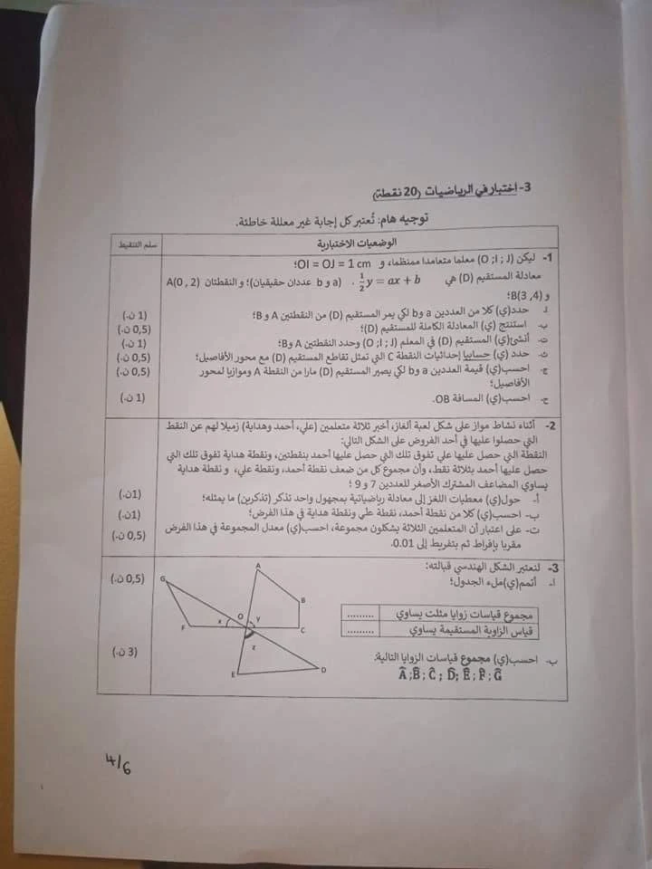 مباراة التفتيش ابتدائي 2020 اختبار في المعارف المرتبطة بمواد التعليم الابتدائي - عناصر الاجابة