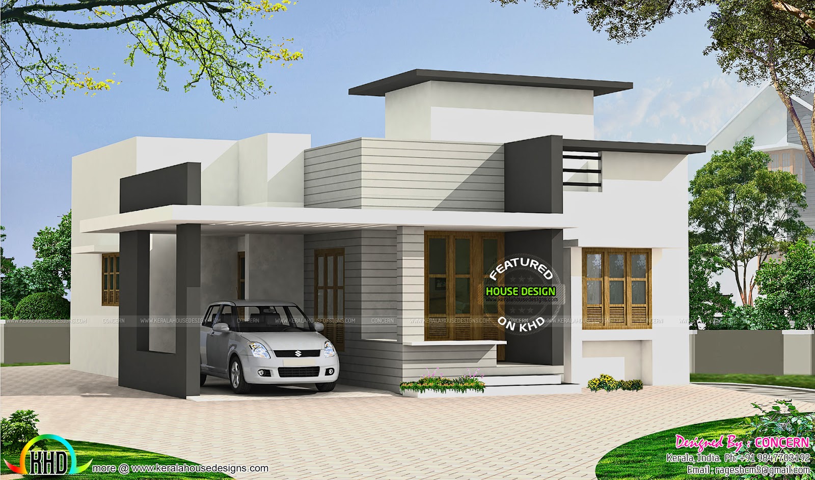  Small  budget  flat roof house  Kerala home  design  and 