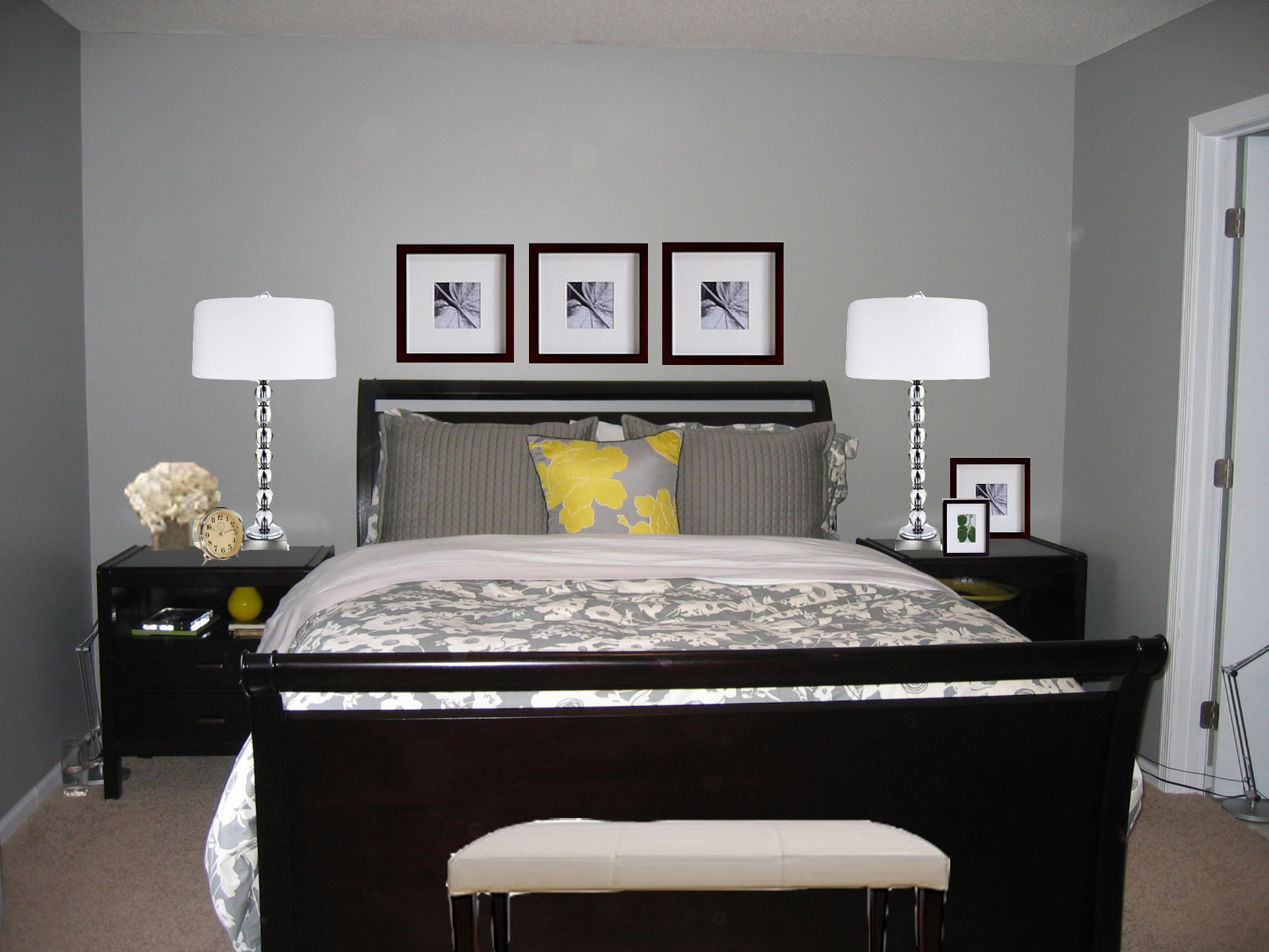 wall decor ideas on pinterest Grey Small Bedroom Decorating Ideas | 1600 x 1200