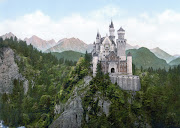 Schloss Neuschwanstein in Bayern (Deutschland), colored photograph, 1904 (neuschwanstein castle loc print)