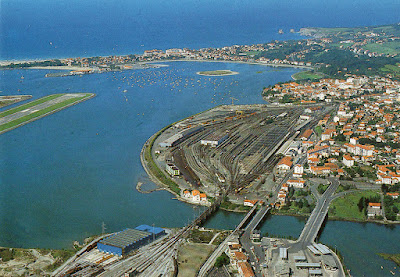 Irún, puente, postal