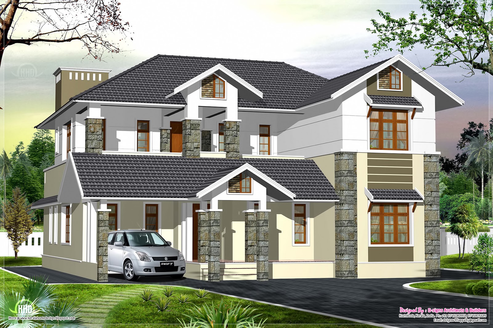 Luxury Kerala style villa exterior design | House Design Plans