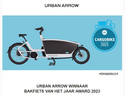 Urban Arrow bakfiets van het jaar 2022