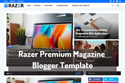 Razer Magazine Premium Blogger Template Free Download