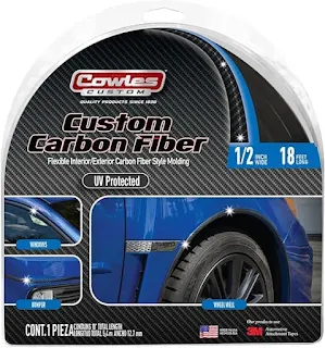 Cowles - Premium Universal Body Molding for All Vehicles - Easy Install, Carbon Fiber Style Finish