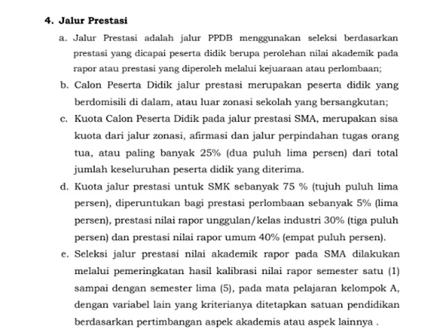 Ketentuan Jalur Prestasi PPDB SMA/SMK Jawa Barat Tahun 2020