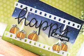 Sunny Studio Stamps: Happy Thoughts Fall Flicks Filmstrip Happy Harvest Happy Halloween Card by Eloise Blue