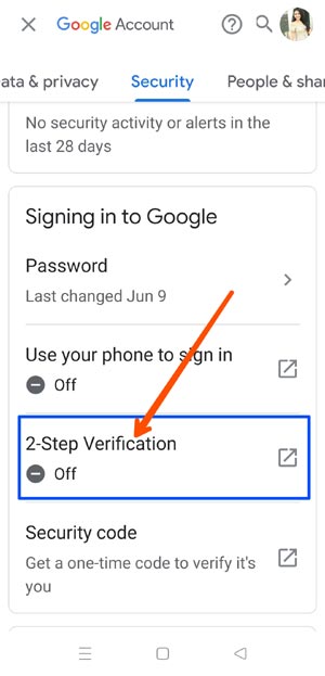 2-step verification Option