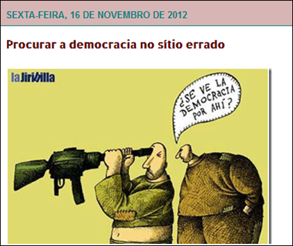 Procurar a democracia no sítio errado - um dos posts do Homo Politicus