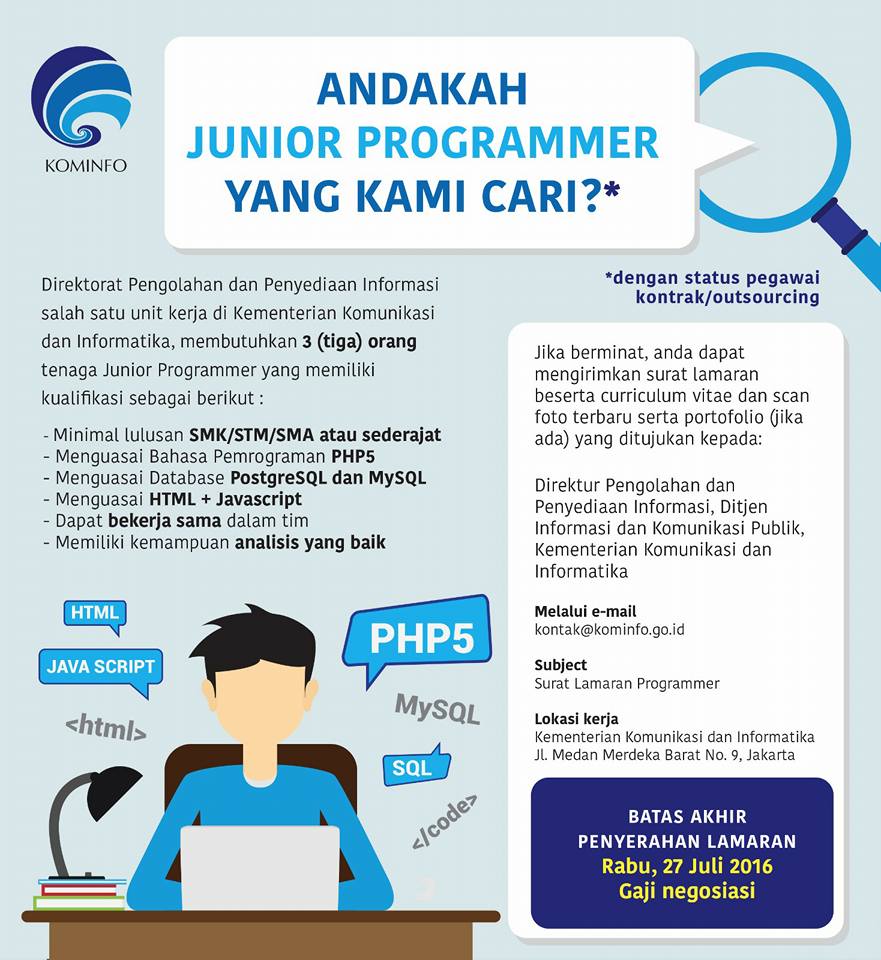 Rekrutmen Programmer KOMINFO ~ KuliahGratisID