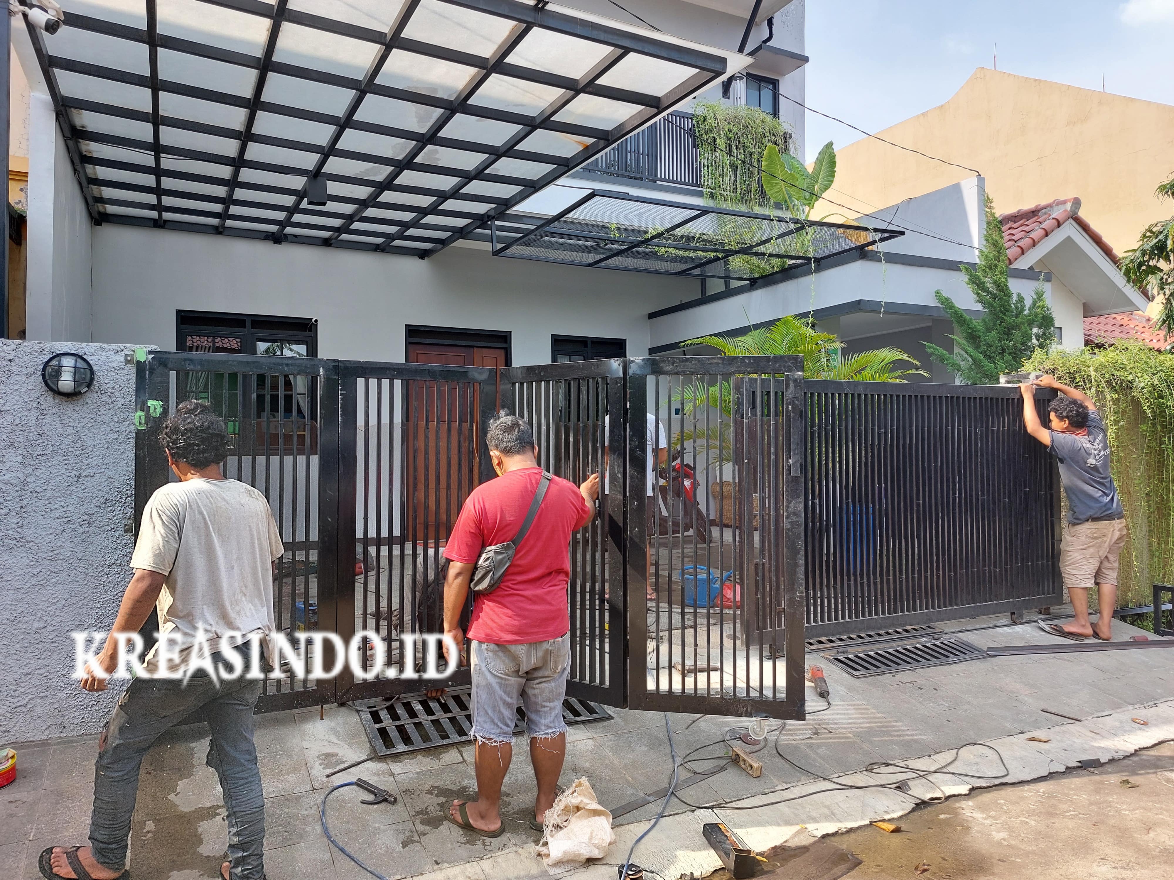 Mundurin Atau Servis Pintu Dorong di Rumahnya Bpk Priya di Depok Dua