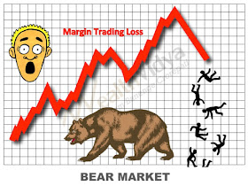 Picture shows a shocked margin trader staring at losses