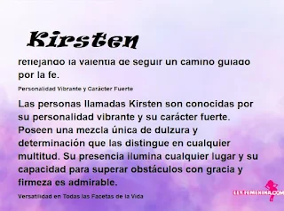 ▷ Significado del nombre Kirsten (✔)