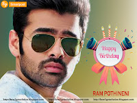 ram pothineni happy birthday photo, face image in black sun glasses [computer wallpaper]