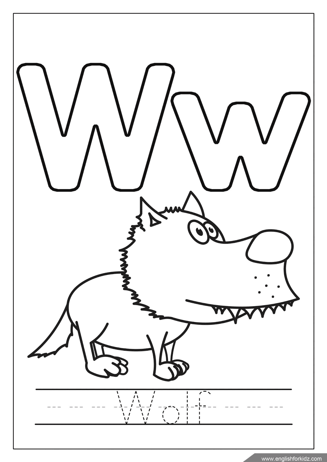 letter w worksheets flash cards coloring pages