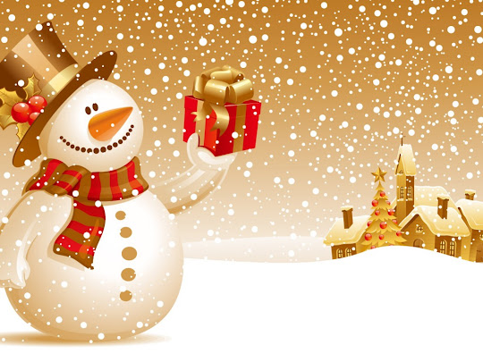 download free wallpapers for desktop holidays Merry Christmas snowman