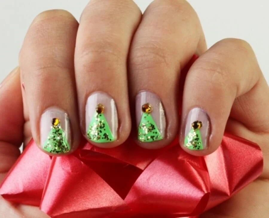 Unhas decoradas para o Natal