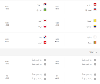 جدول مباريات مصر في كأس العالم