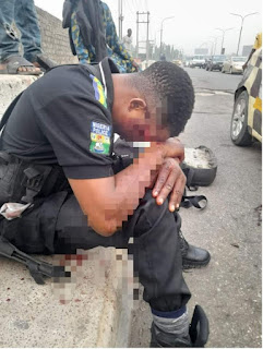 PHOTOS: Driver injures Policeman in Lagos