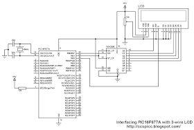 Interfacing PIC16F877A with 3 wire serial LCD circuit