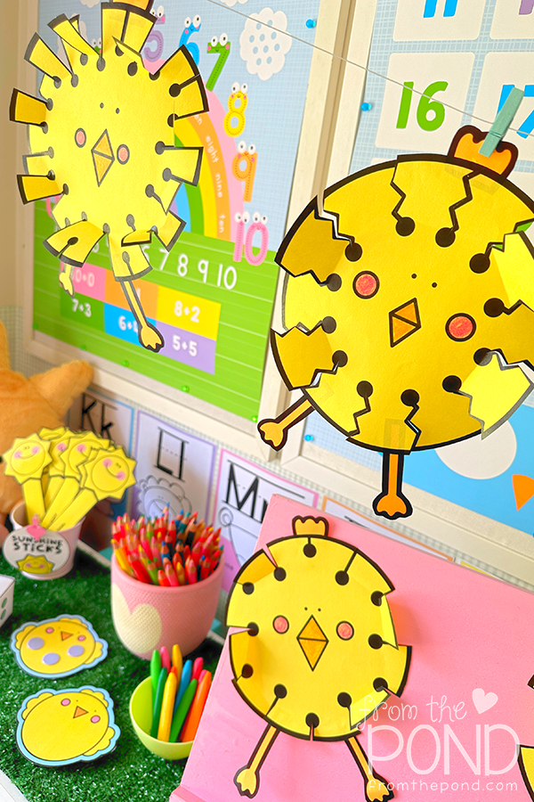 Spring Chick Craft in Kindergarten for Scissor Skills