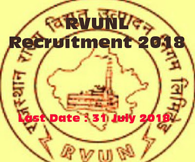RVUNL (Rajasthan Rajya Vidyut Utpadan Nigam Limited) Various Post Recruitment 2018 