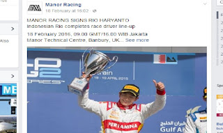 RIO HARYANTO Resmi Menjadi Pembalap F1 Di Tim Manor RACING 