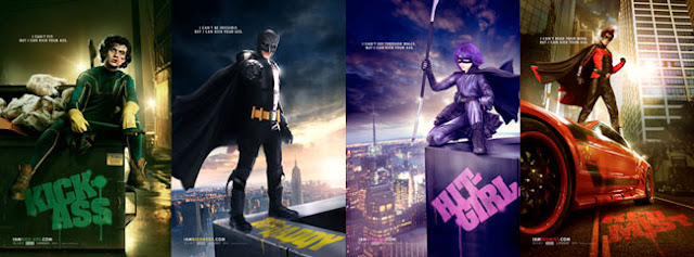 Kick-Ass, Big Daddy, Hit Girl e Red Mist