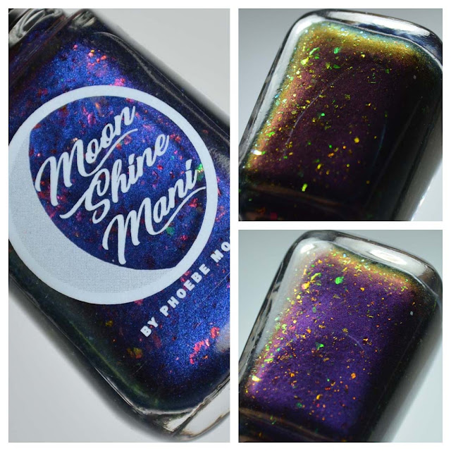 blue multichrome nail polish in a bottle
