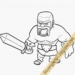 Cara Menggambar Barbarian - Clash Of Clans