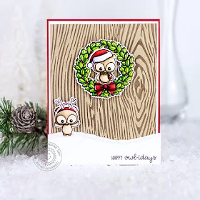 Sunny Studio Stamps: Embossing Folders Merry Mice Woodland Border Dies Winter Holiday Card by Rachel Alvarado