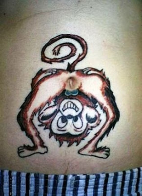 Butt Tattoos on This Monkey Butt Navel Tattoo Is Absurd And Hilariously Awesome All