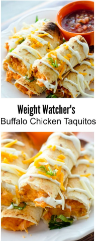 BAKED BUFFFALO CHICKEN TAQUITOS
