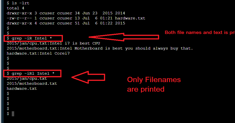 Grep Command example to List only Filenames with Matching ...