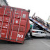 Lagos: Container Falls Off Ojuelegba Bridge, Crushes Vehicle With Four Passengers
