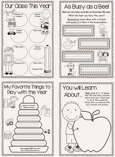 End of year memory book for K-1