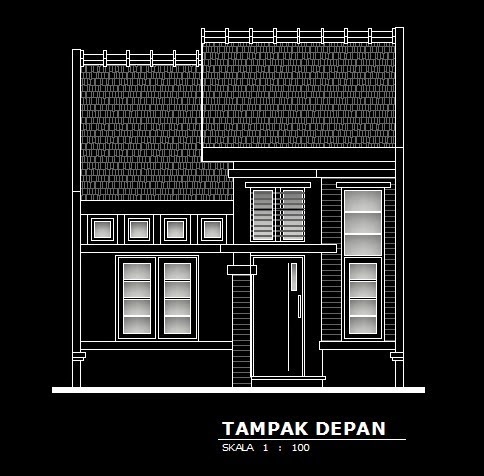 AUTO CAD MODEL RUMAH MINIMALIS TYPE 40  SANGGAR TEKNIK