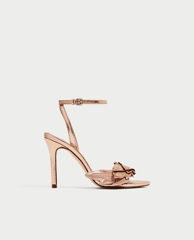 Shopping Find: Zara Rose Gold Leaf Sandals - Ioanna's Notebook