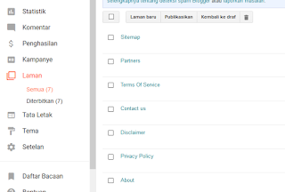 Cara membuat Laman pada Blog