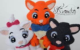 Krawka: Aristocats - Marie, Belioz, Toulouse - crochet pattern for all 3 kittens 