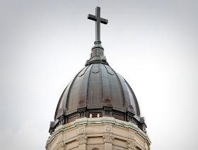 Amelia and Christo atop Most Holy Redeemer church.