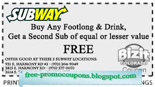 Free Printable Subway Coupons