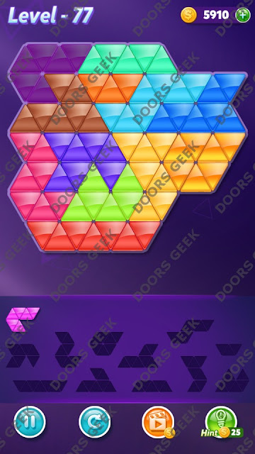 Block! Triangle Puzzle Grandmaster Level 77 Solution, Cheats, Walkthrough for Android, iPhone, iPad and iPod