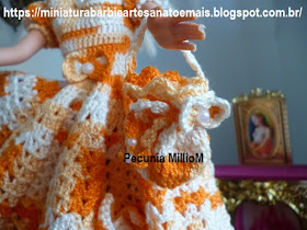 Vestido dA Bela e a Fera em Crochê Para Bonecas com Passo a Passo de Pecunia MillioM 8
