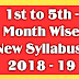 1st to 5th - Month Wise New Syllabus - 2018 - 19