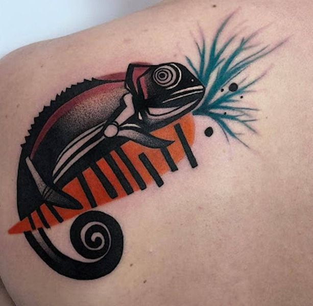 25 lindas tatuagens de camaleão para as mulheres