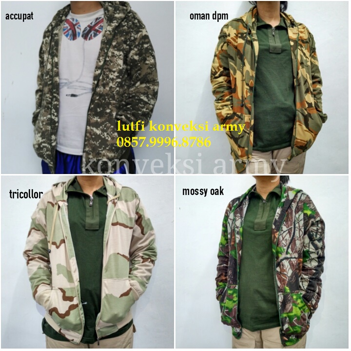 Jual Jaket Loreng Sweater Army Hoodies - TOKO OLSHOP 