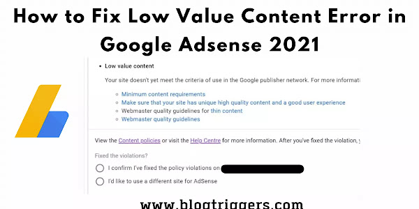 How to Fix Low & Thin Value Content in Google Adsense 2021