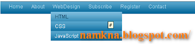 CSS Horizontal Navigation Menu For Bloggers/Websites - Menu DropDown 1 cấp cho blogspot Style7